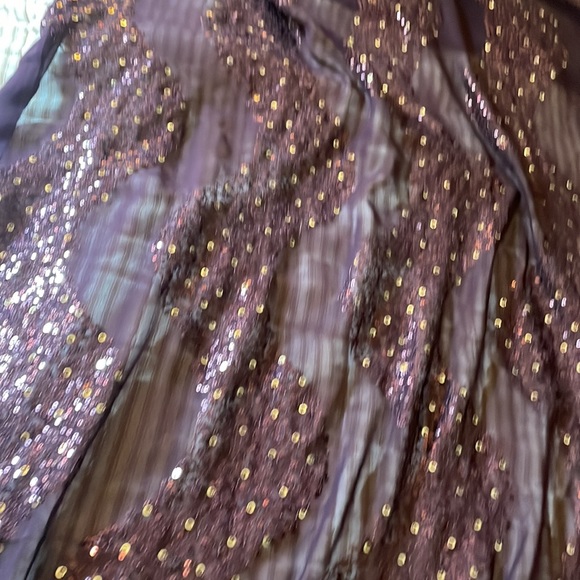 New in box wine color all over sequence sari - Picture 9 of 12